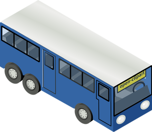 Dessin vectoriel de bus bleu