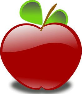 Vektorikuva kiiltävästä punaisesta omenasta