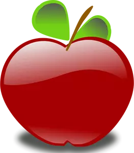 Vektor-Bild von glänzend roten Apfel