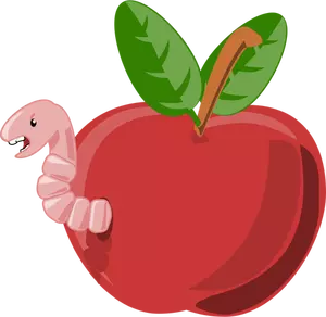 Röd tecknade apple vektorbild