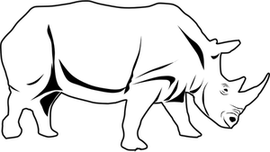 Vektor linje-bild av en noshörning