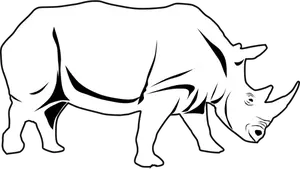 Vector linie arta imaginea unui rinocer