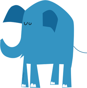 Blå elefant vektor ritning