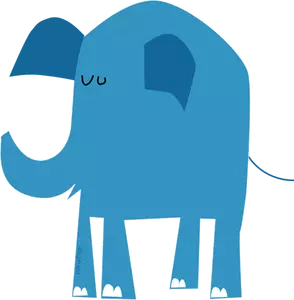 Elefante azul de desenho de vetor