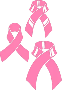 Vector graphics of pink ribbons set