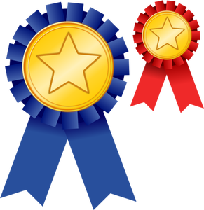 Medal of achievement blue and red vector image