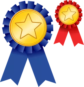 Medal of achievement blue and red vector image
