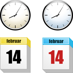 Clock and calendar vector image