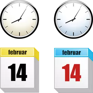 Clock and calendar vector image