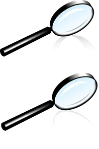 Illustrazione vettoriale nero lente d'ingrandimento