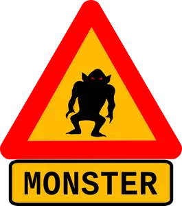 Varning monster vektorbild