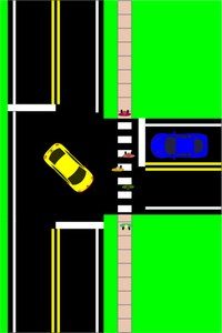Drei-Wege-Kreuzung-Vektor-Bild