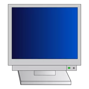 CRT monitor with power light vector clip art