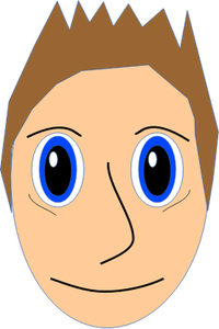 Illustrazione vettoriale della faccia del ragazzo di cartone animato