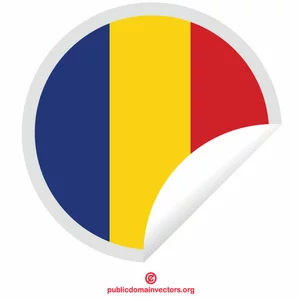 Bendera Rumania mengupas stiker desain