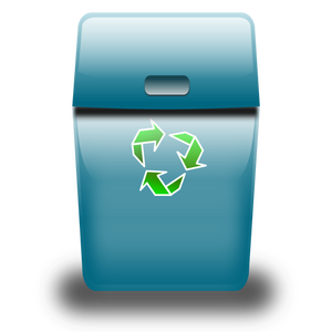 Ilustración de vector de eco azul recicle bin icono