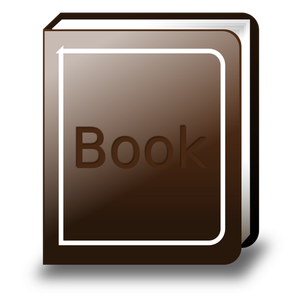 Vector clip art of simple brown book with shadow