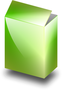Green box in 3D vector image