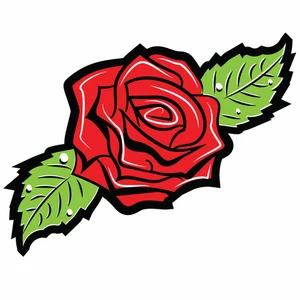 Silhouette de couleur de fleur de rose