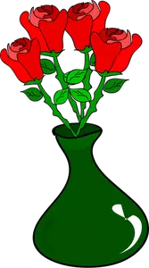 Vetor desenho de pote de rosas