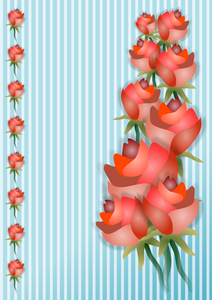 Papel pintado decorativo con rosas vector clip art