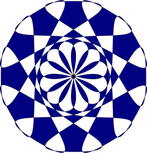 Imagen vectorial de flor azul y blanco