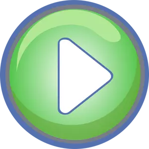 Clipart vetorial de azul e verde jogar botão