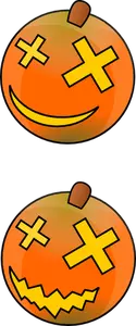 Color Halloween pumpkins vector image