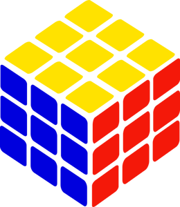 Rubik's cube vector drawing