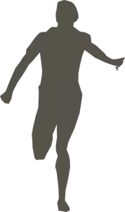 Silhouette vector drawing of running man