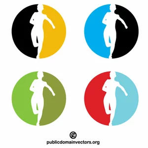 Runner silhouette logotype concept