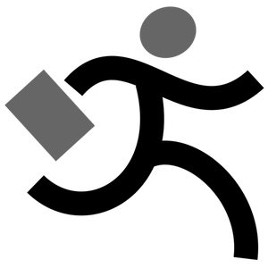 Vector de dibujo de funcionamiento empresario muestra en escala de grises