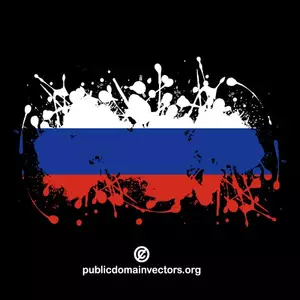 Flag of Russia on black background
