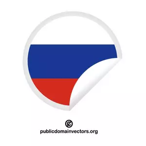 Descascar o adesivo com a bandeira da Rússia