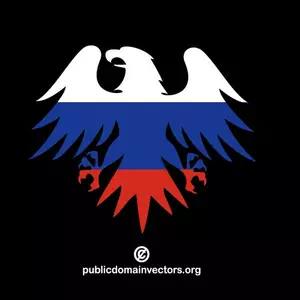 Silhouette d'aigle avec le drapeau russe