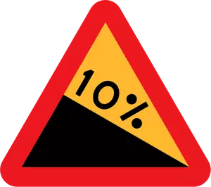 10% downward gradient from the left side vector clip art