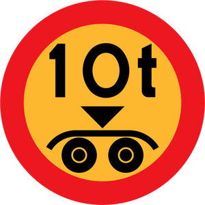 10 ton payload road sign vector graphics