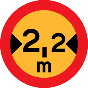 Inga fordon med bredd över 2,2 meter trafik underteckna vektor ritning