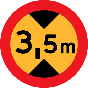 Znak drogowy ruchu 3,5 m wektorowych ilustracji