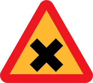 Cross road traffic sign vector illustration