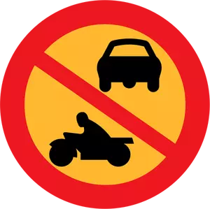 Grafika wektorowa oznak ruchu motocykli i samochodów