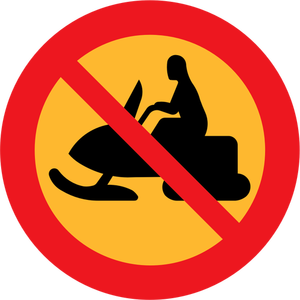 No snowmobiles traffic sign vector drawing