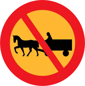 No horse and carts road sign vector illustration