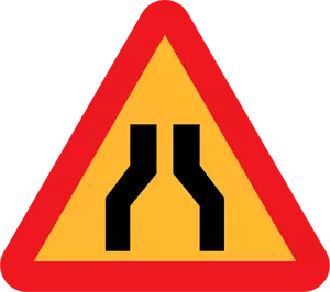 Passage de la route sur les deux côtés signe image vectorielle