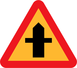 Grafică vectorială de intersectia trafic semn de avertizare