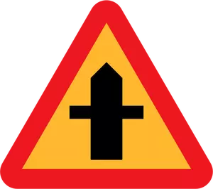 Grafika wektorowa skrzyżowanie ruchu znak ostrzegawczy