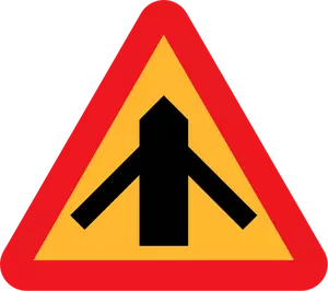 Traffico fusione da destra e sinistra segno vettoriale ClipArt