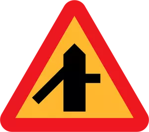 Interseção lado tráfego junção sinal vector ilustração