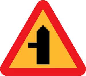 Przecięcia boku drogi skrzyżowaniu znak wektor rysunek