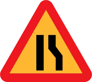 Road narrows on right sign vector illustration